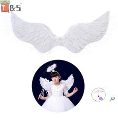 Cánh Thiên Thần Trắng Hóa Trang Cho Trẻ Em - Dây Đeo Đàn Hồi, Trang Trí Tiệc Giáng Sinh và Lễ Hội