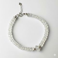 Vòng Tay Phong Thủy Moonstone Đá Thật Cắt Giác Lửa - Phụ Kiện Thời Trang Mang Lại Bình An và May Mắn