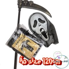 Bộ Trang Phục Hóa Trang Thần Chết - Áo Bộ Xương, Mặt Nạ Ma, Lưỡi Hái - Set Halloween Đầy Ấn Tượng Cho Bé Yêu