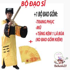 Bộ Trang Phục Pháp Sư Nhiều Màu Sắc - Hóa Trang Lâm Chánh Anh Độc Đáo Cho Người Lớn, Bao Gồm Áo, Mũ và Lá Bùa