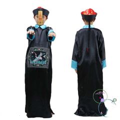 Bộ Trang Phục Halloween Ma Cương Thi Đỏ Đen Cho Trẻ Em - Áo Nón Halloween Độc Đáo 2025