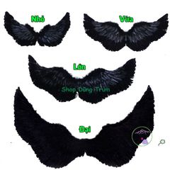 Cánh Thiên Thần Lông Vũ Đen Trắng - Phụ Kiện Hóa Trang Thiên Thần Chất Lượng Cao Cho Bé & Người Lớn