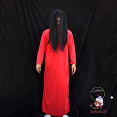 Bộ Trang Phục Hóa Trang Cương Thi Nhung Đỏ Kèm Tóc Giả - Chiếc Đầm Ma Quái Cho Halloween Thực Sự Ấn Tượng!