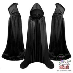 Áo Choàng Phù Thủy Harry Potter - Halloween Đen Huyền Bí, Chất Liệu Mềm Mại, Kích Thước Dài Phù Hợp Cho Người Lớn và Trẻ Em