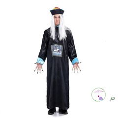 Bộ Trang Phục Hắc Vô Thường - Áo Choàng Thần Chết Halloween, Mặt Nạ & Găng Tay Cương Thi - Cosplay Kinh Dị Cho Tiệc Hóa Trang