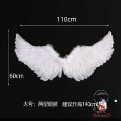 Cánh Thiên Thần Cosplay Lông Vũ Trắng Đen cho Trẻ Em và Người Lớn - Đồ Hóa Trang Tiệc Tùng, Lễ Hội, Chụp Ảnh