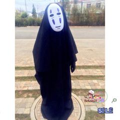 Set Hóa Trang Vô Diện - Áo Choàng Đen, Mặt Nạ Kaonashi và Găng Tay Cho Trẻ Em và Người Lớn - Cosplay Hayao Miyazaki