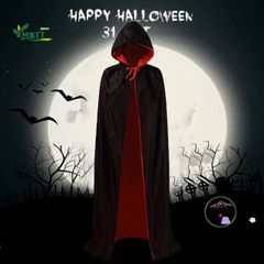 Bộ Trang Phục Ma Cà Rồng Halloween Hai Mặt Kèm Mặt Nạ - Áo Choàng Đen Đỏ Cho Trẻ Em và Người Lớn, Trang Phục Cosplay Dịp Lễ