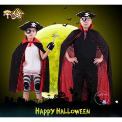 Bộ Trang Phục Ma Cà Rồng Halloween Hai Mặt Kèm Mặt Nạ - Áo Choàng Đen Đỏ Cho Trẻ Em và Người Lớn, Trang Phục Cosplay Dịp Lễ