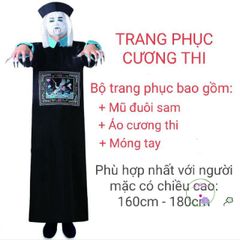 Bộ Đồ Hóa Trang Halloween Cương Thi & Pháp Sư - Trang Phục Cosplay Huyền Bí Cho Trẻ Em, Giao Hàng Tận Nơi