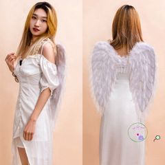 Cánh Thiên Thần Trắng Mềm Mại Cosplay Halloween cho Trẻ Em và Người Lớn - Phụ Kiện Thời Trang Thần Tình Yêu, Đủ Màu Sắc