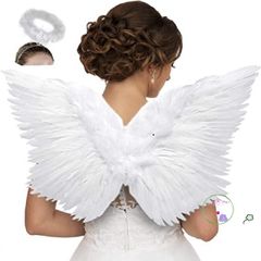 Cánh Thiên Thần Trắng Mềm Mại Cosplay Halloween cho Trẻ Em và Người Lớn - Phụ Kiện Thời Trang Thần Tình Yêu, Đủ Màu Sắc
