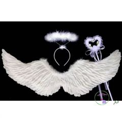 Bộ Phụ Kiện Thiên Thần - Cánh Lông, Băng Đô Đáng Yêu và Gậy Trái Tim - Trang Phục Hóa Trang Cho Bé, Quà Tặng Đặc Biệt