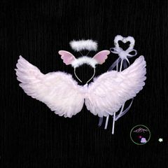 Bộ Cánh Thiên Thần Huyền Bí Cho Bé - Trang Phục Halloween Kèm Băng Đô Và Đũa Phép Cosplay Dễ Thương
