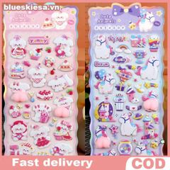 Sticker Kawaii 3D Hình Chó Mèo Dễ Thương - Nhãn Dán Trang Trí Điện Thoại & Laptop DIY, Quà Tặng Cho Fan Anime