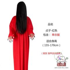 Bộ Hóa Trang Dọa Ma Tóc Trắng - Halloween Kinh Dị với Áo Choàng, Găng Tay Xương và Kính LED Đỏ - Hóa Trang Cosplay Tuyệt Đẹp
