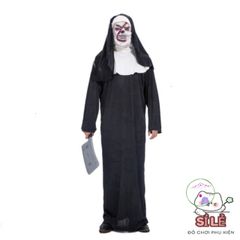 Bộ Hóa Trang Dọa Ma Tóc Trắng - Halloween Kinh Dị với Áo Choàng, Găng Tay Xương và Kính LED Đỏ - Hóa Trang Cosplay Tuyệt Đẹp