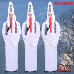 Trang Phục Halloween Cương Thi Đen Trắng - Pháp Sư Diêm Vương Dành Cho Người Lớn, Hóa Trang Cosplay Độc Đáo, Size Cho Người Lớn
