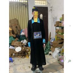 Bộ Trang Phục Halloween Cương Thi Hắc Bạch Vô Thường Diêm Vương Dành Cho Người Lớn - Hóa Trang Pháp Sư Độc Đáo, Cosplay ấn Tượng