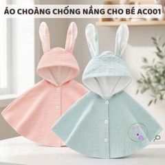 Áo Choàng Chống Nắng Tai Thỏ Hinata AC001 - Bảo Vệ Da Trẻ Tốt Nhất, Chất Liệu Thoáng Mát, Dễ Thương, Nhật Bản, Cho Bé 90-120cm