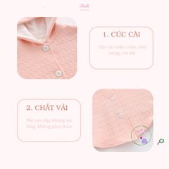 Áo Choàng Chống Nắng Tai Thỏ Hinata AC001 - Bảo Vệ Da Trẻ Tốt Nhất, Chất Liệu Thoáng Mát, Dễ Thương, Nhật Bản, Cho Bé 90-120cm