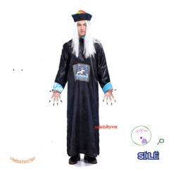 Bộ Đồ Hóa Trang Thần Chết Halloween Kinh Dị - Hắc Bạch Cương Thi Cho Tiệc Hóa Trang - Phụ Kiện Cosplay Đầy Ảo Dị