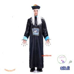 Bộ Đồ Hóa Trang Thần Chết Halloween Kinh Dị - Hắc Bạch Cương Thi Cho Tiệc Hóa Trang - Phụ Kiện Cosplay Đầy Ảo Dị