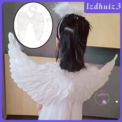 Cánh Thiên Thần Lông Vũ Cho Trẻ Em - Phụ Kiện Halloween & Giáng Sinh Hoàn Hảo, Kèm Dây Buộc Tóc, Kích Thước Đa Dạng