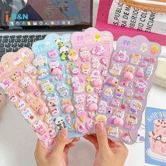 Miếng Dán Hoạt Hình 3D Kawaii XeR - Trang Trí Điện Thoại Cho Trẻ Em, Quà Tặng Vui Nhộn và Sáng Tạo, Chất Liệu An Toàn