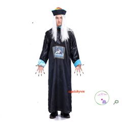 Bộ Đồ Hóa Trang Halloween Kinh Dị Thần Chết - Bộ Trang Phục Cương Thi Hắc Bạch Cho Tiệc Hóa Trang, Cosplay và Chụp Ảnh