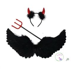 Cánh Thiên Thần Đen Trắng Hóa Trang Halloween Cho Bé - Cánh Pony và Cánh Dơi Dễ Thương, Phụ Kiện Thời Trang Trẻ Em