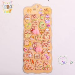 Nhãn Dán Hoạt Hình Capybara 3D Dễ Thương - Trang Trí Điện Thoại, Sổ Tay & Giảm Stress - Quà Tặng Độc Đáo