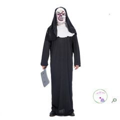 Bộ Trang Phục HóaTrang Halloween Cương Thi Thầy Pháp Sư - Chất Liệu Cao Cấp, Áo Choàng Tóc Trắng Xõa, Phụ Kiện Kinh Dị