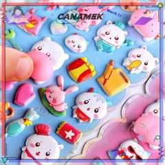Bộ Dán 3D Hoạt Hình Động Vật Mềm Mại CANAMEK - Trang Trí Vỏ Điện Thoại Dễ Thương và Sáng Tạo cho Văn Phòng