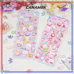 Bộ Dán 3D Hoạt Hình Động Vật Mềm Mại CANAMEK - Trang Trí Vỏ Điện Thoại Dễ Thương và Sáng Tạo cho Văn Phòng