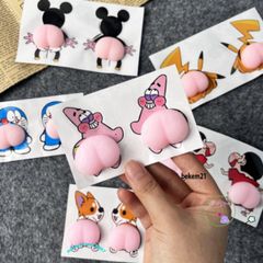 Miếng Dán Silicone Hình Quả Đào - Giảm Stress Thú Vị Cho Bắp Đùi, Dễ Thương Để Trang Trí Điện Thoại, Xe Hơi, Bàn Làm Việc