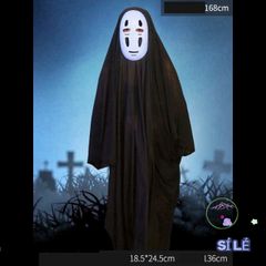 Bộ Hóa Trang Vô Diện Halloween - Áo Choàng Đen & Mặt Nạ Nhựa Trắng, Phù Hợp Mọi Lứa Tuổi, Tiệc Cosplay, Sự Kiện Thú Vị