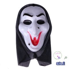 Bộ Hóa Trang Vô Diện Halloween - Áo Choàng Đen & Mặt Nạ Nhựa Trắng, Phù Hợp Mọi Lứa Tuổi, Tiệc Cosplay, Sự Kiện Thú Vị