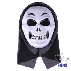 Bộ Hóa Trang Vô Diện Halloween - Áo Choàng Đen & Mặt Nạ Nhựa Trắng, Phù Hợp Mọi Lứa Tuổi, Tiệc Cosplay, Sự Kiện Thú Vị