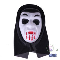 Bộ Hóa Trang Vô Diện Halloween - Áo Choàng Đen & Mặt Nạ Nhựa Trắng, Phù Hợp Mọi Lứa Tuổi, Tiệc Cosplay, Sự Kiện Thú Vị