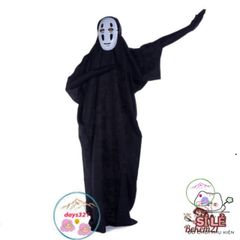 Bộ Vô Diện Cosplay Đen - Áo Choàng Bí Ẩn và Mặt Nạ Huyền Bí cho Fan Anime - Phong Cách Độc Đáo cho Mọi Lứa Tuổi