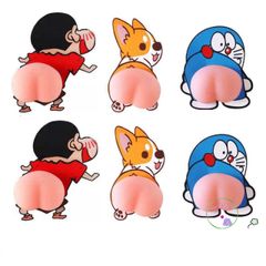 Bộ nhãn dán 3D trang trí ô tô Doremon - 2 miếng mông silicone phản chiếu và chống va chạm, đồ trang trí xe độc đáo