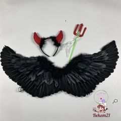 Cánh Thiên Thần Cosplay Lông Vũ Trắng Đen Hồng Đỏ - Đồ Hóa Trang Tiệc Tùng Cho Trẻ Em và Người Lớn, Chất Liệu An Toàn, Thân Thiện Với Môi Trường