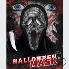 Bộ đồ hóa trang Scream Halloween - Áo choàng đen và mũ trùm bí ẩn, Thích hợp cho tiệc Halloween và cosplay