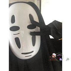 Bộ trang phục Vô Diện Kaonashi - Áo choàng đen, mặt nạ và găng tay cosplay cho trẻ em và người lớn - Phong cách Spirited Away