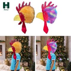 Mũ Gà Trống Hóa Trang - Độc Đáo Cho Tiệc Halloween, Cosplay, Phụ Kiện Bar, Chất Liệu Bông PP Sang Trọng, Kích Thước 30cm