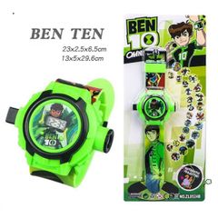 Đồng Hồ Ben 10 Phát Sáng - Đồng Hồ Đeo Tay Chiếu Hình Nhân Vật Hoạt Hình, Món Quà Học Tập Cho Trẻ Em