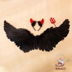 Cánh Thiên Thần Ác Quỷ Cosplay Đen/Trắng - Phụ Kiện Hóa Trang Tiệc Tùng cho Người Lớn & Trẻ Em - Đồ Biểu Diễn Độc Đáo