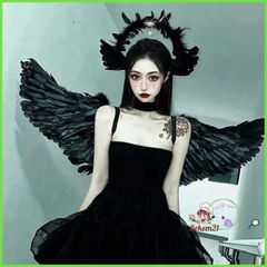 Cánh Đen Quỷ và Cánh Thiên Thần - Phụ Kiện Hóa Trang Halloween Thời Trang Cho Trẻ Em và Người Lớn