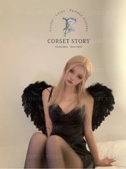 Cánh Thiên Thần Đen Lông Vũ Cosplay - Trang Phục Halloween Hóa Trang Sân Khấu Độc Đáo, Phong Cách Huyền Bí